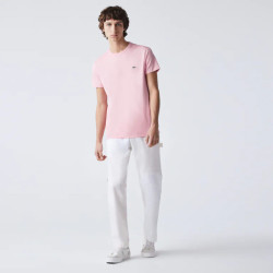Lacoste T-shirt a girocollo in jersey di cotone TH6709 Rosa