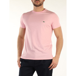 Lacoste T-shirt a girocollo in jersey di cotone TH6709 Rosa