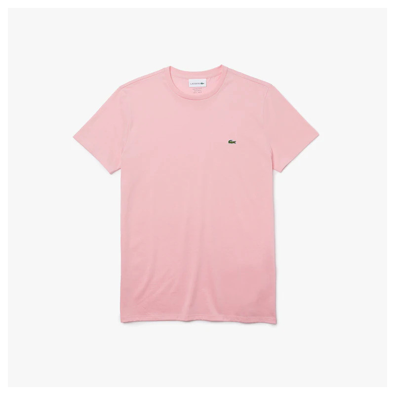 Lacoste T-shirt a girocollo in jersey di cotone TH6709 Rosa