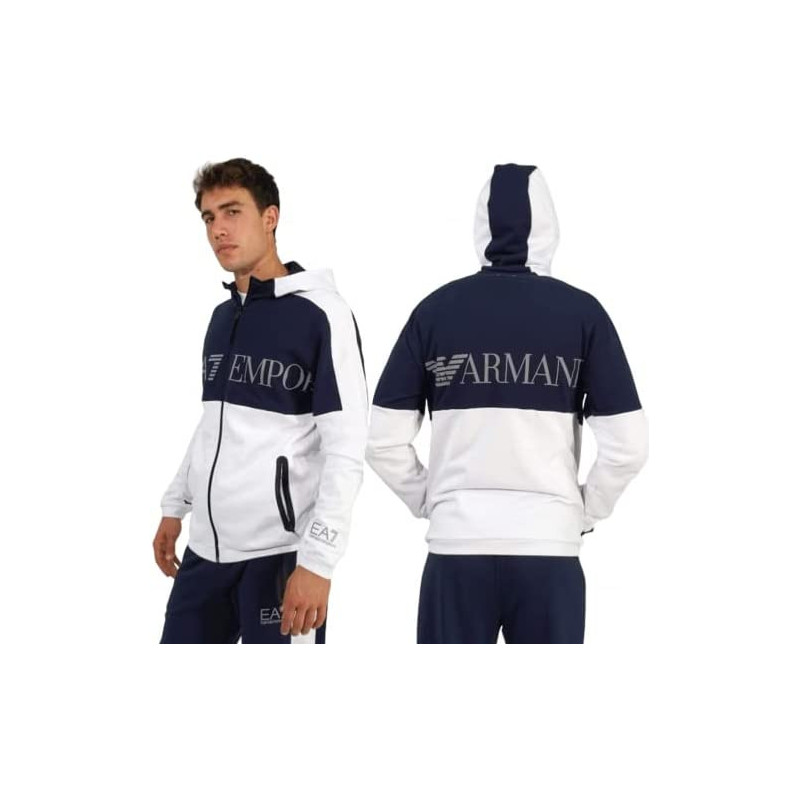 Armani EA7 Felpa Uomo 6LPM18 Blu/Bianco