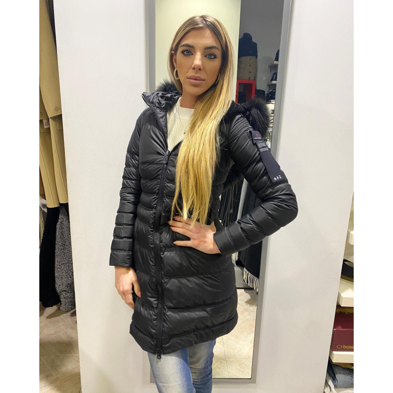 PEUTEREY PIUMINO REGULAR SLIM CON PELLICCIA MILS MX NERO