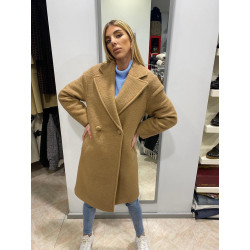 SURKANA CAPPOTTO DONNA LANA QUADRI COSS MARRONE/NERO