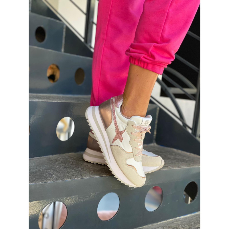 W6YZ YAK-W Sneakers in Suede 1M14 Rosa-Bianco