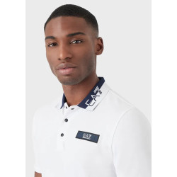 ARMANI EA7 Polo Golf Club in cotone stretch 3RPF09  Bianca