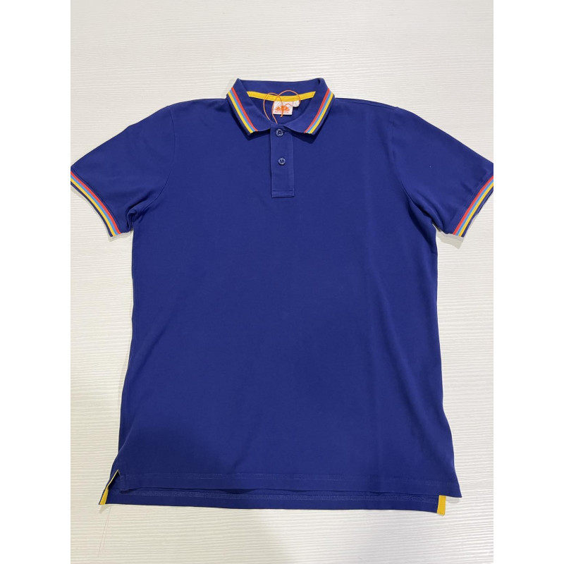 POLO BRICE IN COTONE PIQUET TRICOLOR M779PLJ6500 BLU