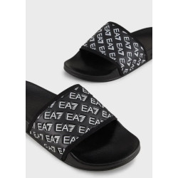 EA7 Ciabatte slider con maxi-logo XCP001 Bianco