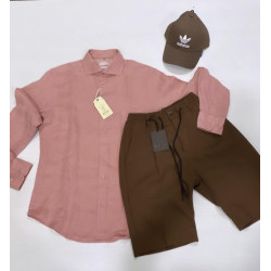 IMPURE CAMICIA IN LINO COLLO FRANCESE SHL1346 ROSA