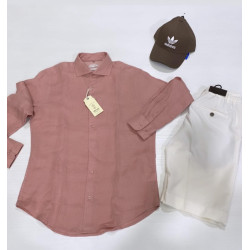 IMPURE CAMICIA IN LINO COLLO FRANCESE SHL1346 ROSA