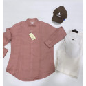 IMPURE CAMICIA IN LINO COLLO FRANCESE SHL1346 ROSA