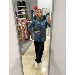 COLMAR ORIGINALS PIUMINO CANGIANTE CAPPUCCIO CON VERA PELLICCIA 2233F BRONZO