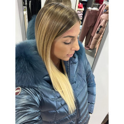 COLMAR ORIGINALS PIUMINO CANGIANTE CAPPUCCIO CON VERA PELLICCIA 2233F BRONZO