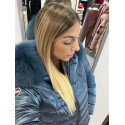 COLMAR ORIGINALS PIUMINO CANGIANTE CAPPUCCIO CON VERA PELLICCIA 2233F BRONZO