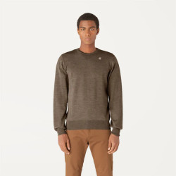 K-WAY MAGLIONE UOMO SEBASTIEN MERINO K6113BW BEIGE TAUPE