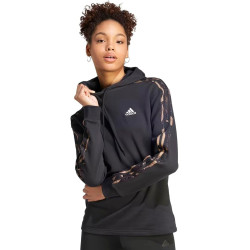 Adidas Felpa con Cappuccio Donna  Print 3-Stripes IL5872 Nero/Maculato