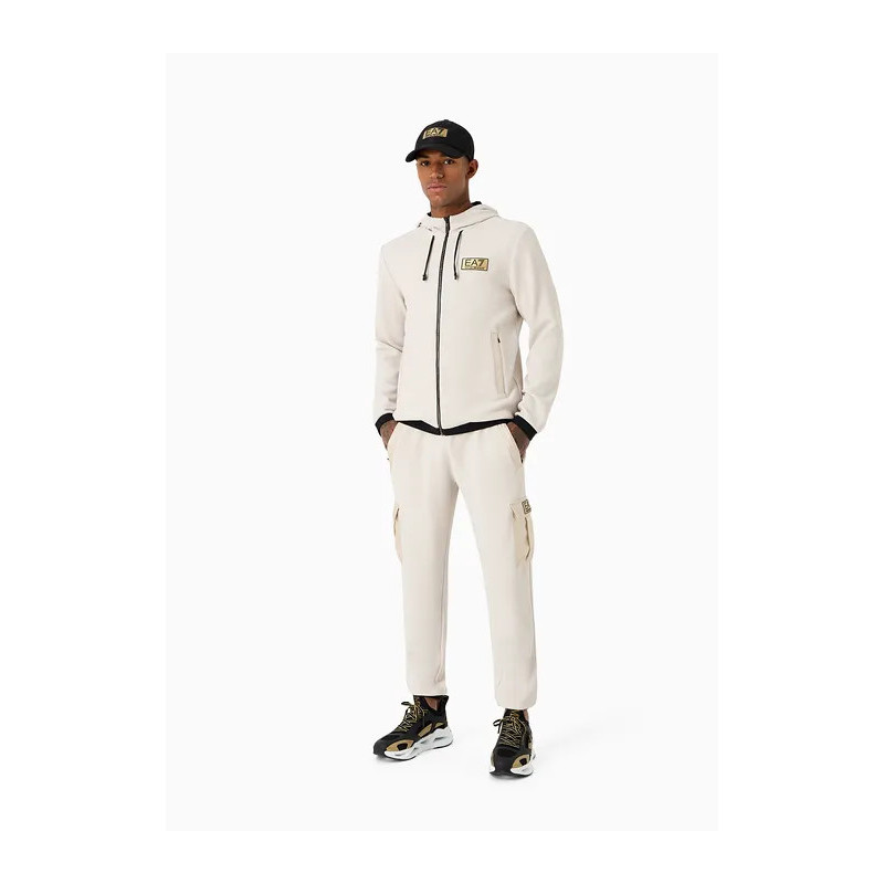 ARMANI EA7 Felpa con cappuccio Gold Label in tessuto tecnico  stretch 3DPM12