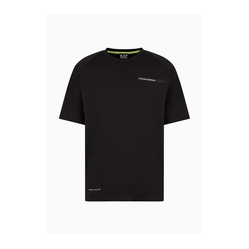 ARMANI EA7 T-shirt Athletic Mix in tessuto tecnico 3DPT11 Militare