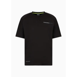 ARMANI EA7 T-shirt Athletic Mix in tessuto tecnico 3DPT11 Nero