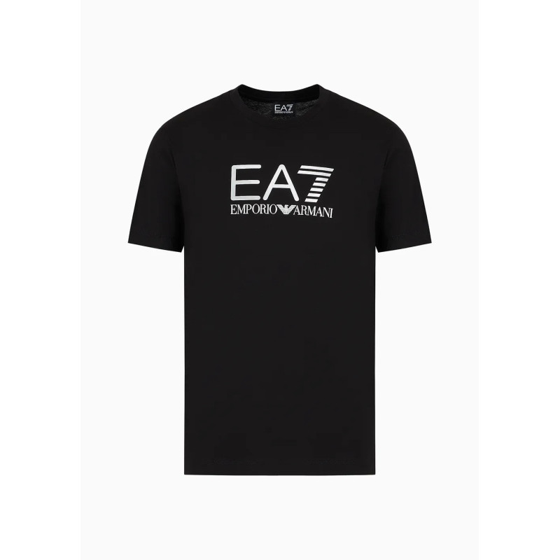 ARMANI EA7 T-Shirt girocollo Lux Identity in cotone 3DPT71 Nero