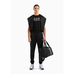 ARMANI EA7 T-Shirt girocollo Lux Identity in cotone 3DPT71 Nero