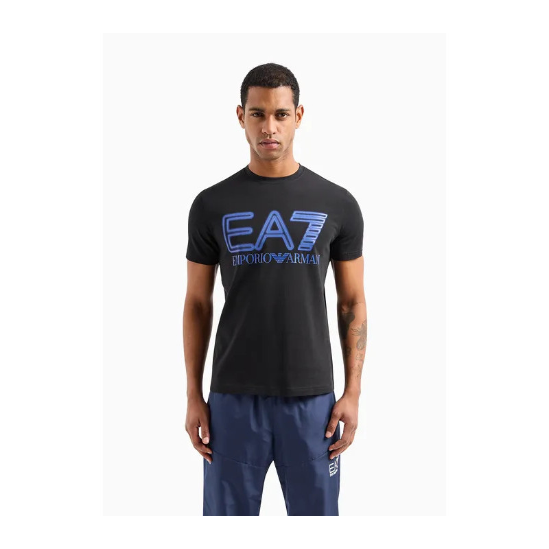 ARMANI EA7 T-Shirt Logo Series in cotone stretch 3DPT37 Nero