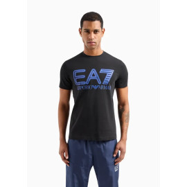 ARMANI EA7 T-Shirt Logo Series in cotone stretch 3DPT37 Nero