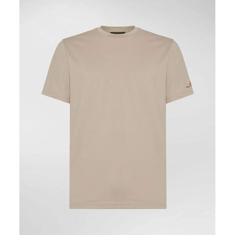 PEUTEREY T-SHIRT STRETCH IN COTONE E SETA ZOLE BEIGE