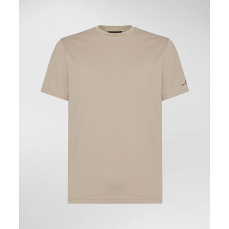 PEUTEREY T-SHIRT STRETCH IN COTONE E SETA ZOLE BEIGE