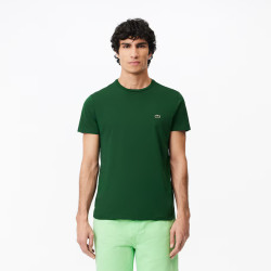 Lacoste T-shirt a girocollo in jersey di cotone TH6709 Rosa