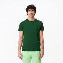 Lacoste T-shirt a girocollo in jersey di cotone TH6709 Rosa