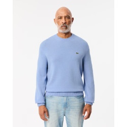 Lacoste Maglione Uomo girocollo in lana cardata AH2916 Azzurro