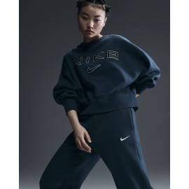 Nike Sportswear Phoenix Fleece Felpa a girocollo ultraoversize con logo Donna FV7674 Blu