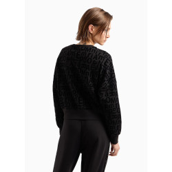 Armani EA7 Felpa girocollo Graphic Series in modal stretch 7W000002 Black