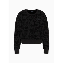 Armani EA7 Felpa girocollo Graphic Series in modal stretch 7W000002 Black
