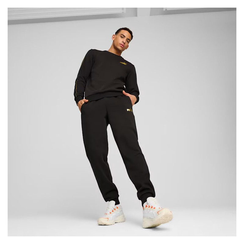 Puma Felpa Girocollo ESS Tape Minimal Uomo 685290 Nero/Oro