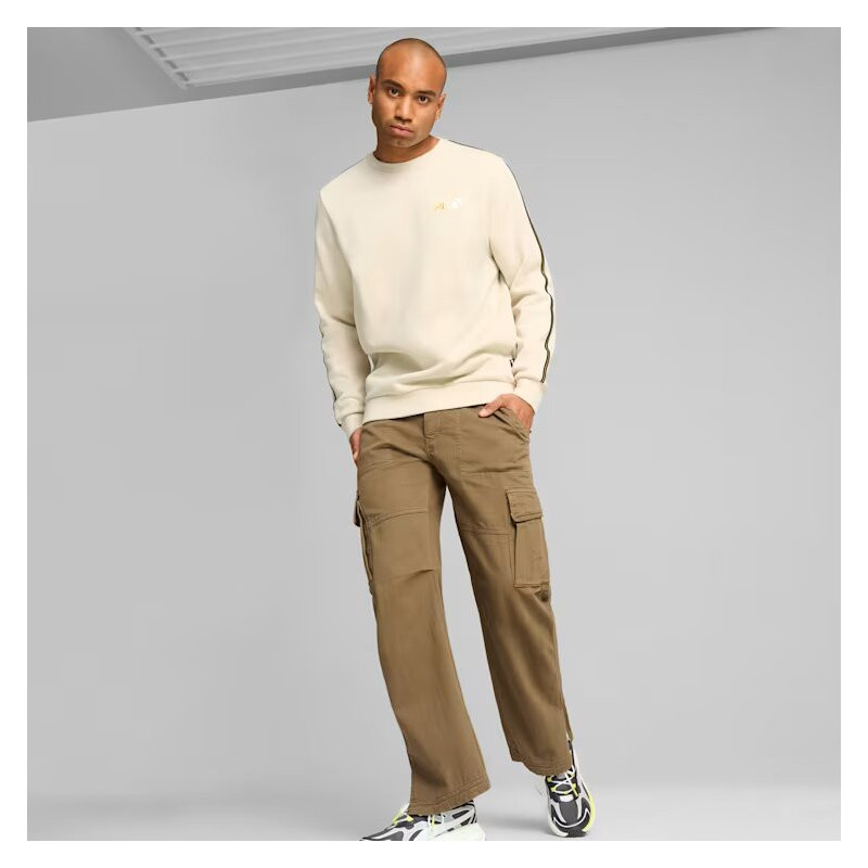 Puma Felpa Girocollo ESS Tape Minimal Uomo 685290 Beige/Oro