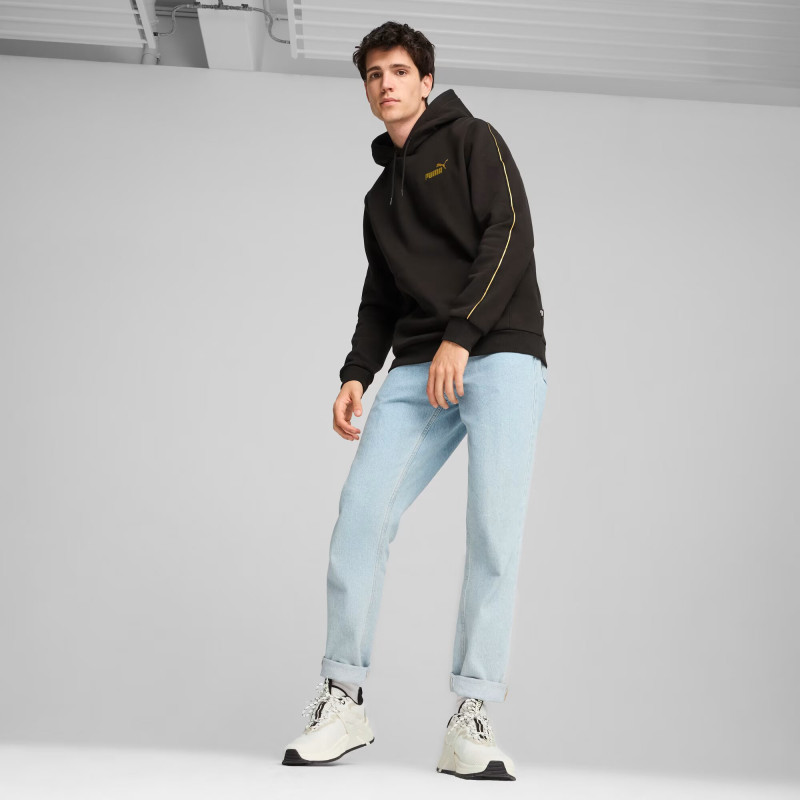 Puma Felpa con Cappuccio ESS Tape Minimal Uomo 630020 6Nero/Oro
