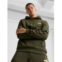 Puma Felpa con Cappuccio ESS Tape Minimal Uomo 630020 Verde/Oro