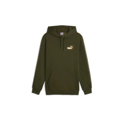 Puma Felpa con Cappuccio ESS Tape Minimal Uomo 630020 Verde/Oro