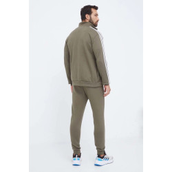Adidas Tuta Uomo 3 stripes Full Zip IJ6071 Verde Militare