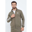 Adidas Tuta Uomo 3 stripes Full Zip IJ6071 Verde Militare