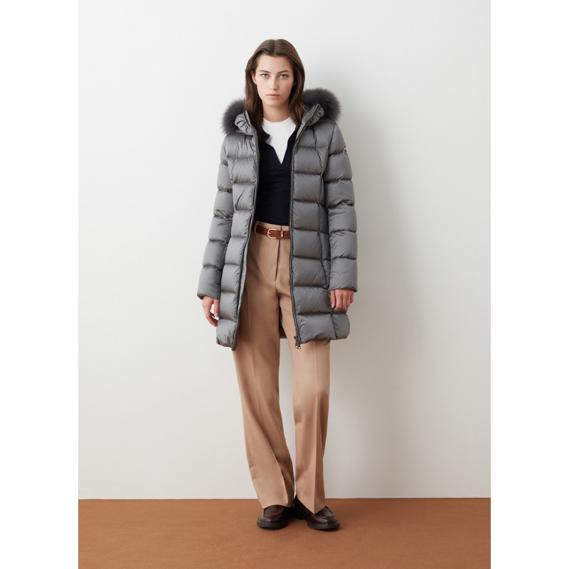 Colmar ORIGINALS Piumino lungo con pelliccia 2221E argento