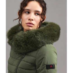 PEUTEREY Piumino Slim Con Pelliccia SERIOLA ML 04 FUR Verde