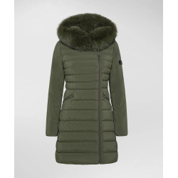PEUTEREY Piumino Slim Con Pelliccia SERIOLA ML 04 FUR Verde