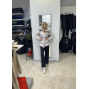 PEUTEREY Piumino Con Cappuccio Bordato In Pelliccia TAKAN MQS 03 FUR Grigio Perla