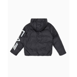 Armani EA7 Piumino Imbottito Con Cappuccio Polar Logo Boy 6DBB11 Nero