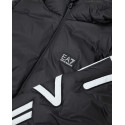 Armani EA7 Piumino Imbottito Con Cappuccio Polar Logo Boy 6DBB11 Nero