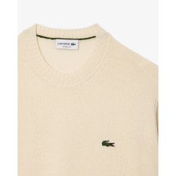 Lacoste Maglione Uomo girocollo in lana cardata AH2916 Azzurro
