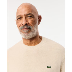 Lacoste Maglione Uomo girocollo in lana cardata AH2916 Azzurro