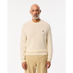 Lacoste Maglione Uomo girocollo in lana cardata AH2916 Azzurro