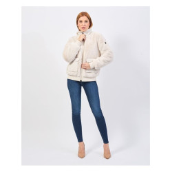 ARMANI EA7 Giacca Blouson Teddy Donna 6DTB15 Avorio
